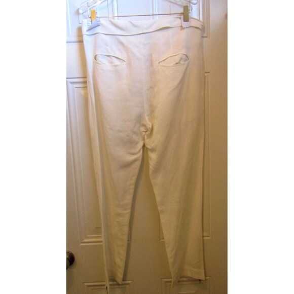 Catherine Gee Pants NWOT White Linen Silk Trousers Pleated Womens Size 6 - Picture 4 of 8